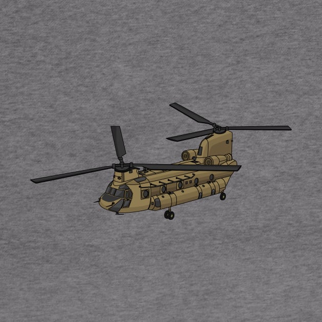 Chinook military helicopter illustration by Cartoons of fun